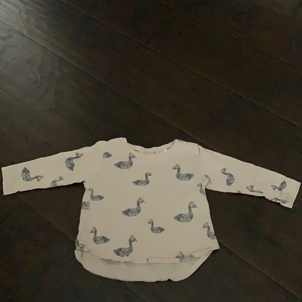 Zara long sleeve swan baby shirt3-6 month